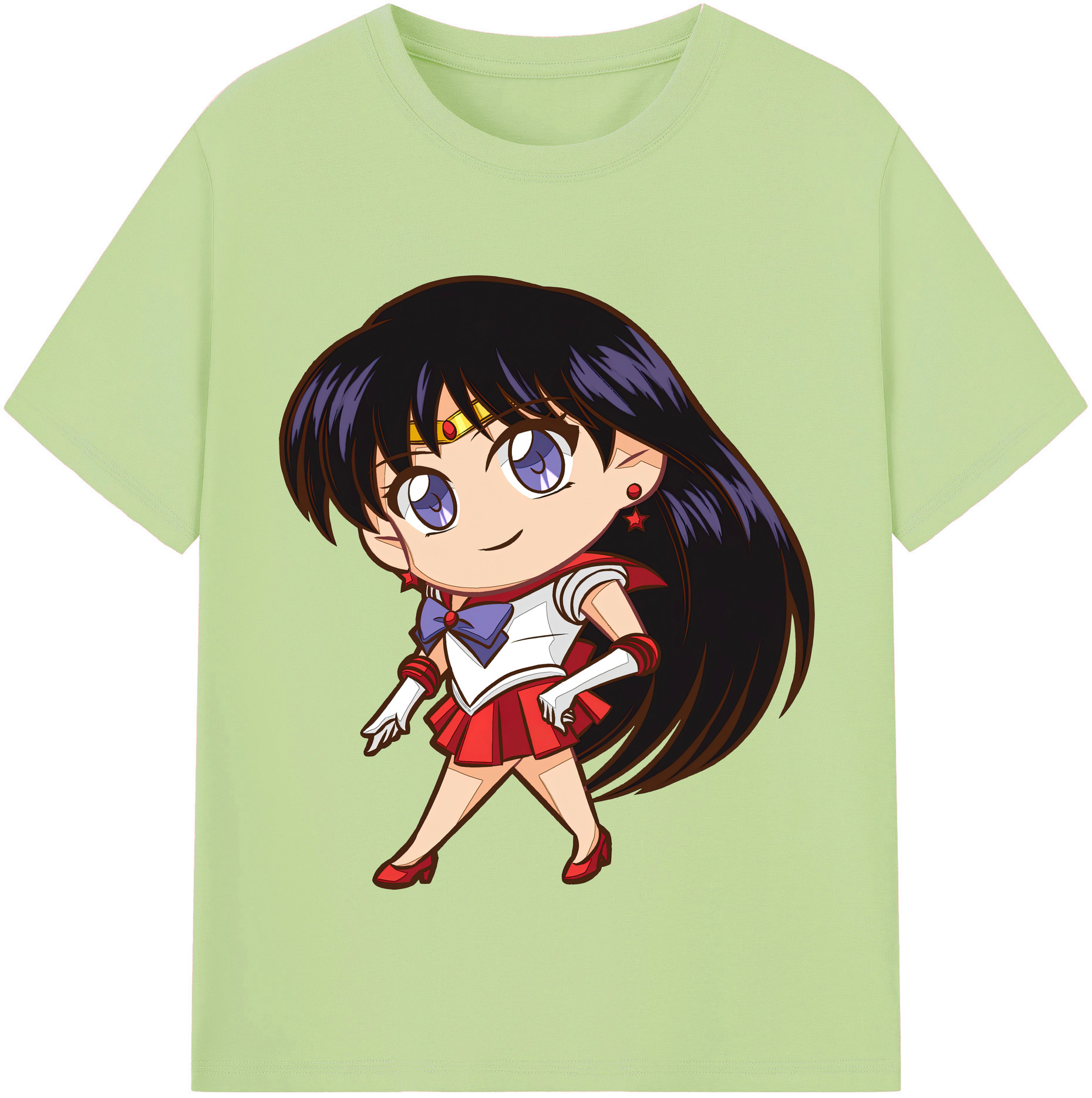 （画像用） 美少女戦士セーラームーン 火野レイ ひの レイ Sailor Moon Hino Rei （セーラーマーズ,Sailor Mars） 綿100％半袖Tシャツ（フロントプリント）